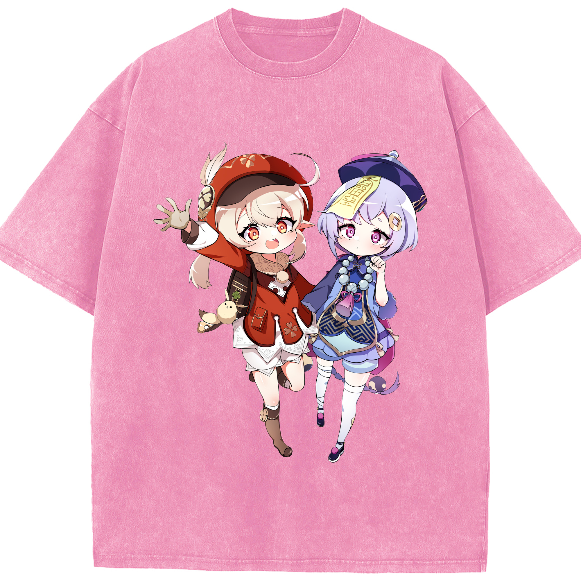 げんし神 七七 なな  genshin Nana 綿100% ヴィンテージ風 半袖Tシャツ（フロントプリント）